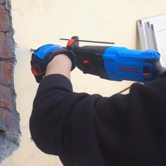 Martillo rotativo inalámbrico sin escobillas Fixtec, taladro percutor inalámbrico, martillo sin escobillas con mandril de cambio rápido SDS